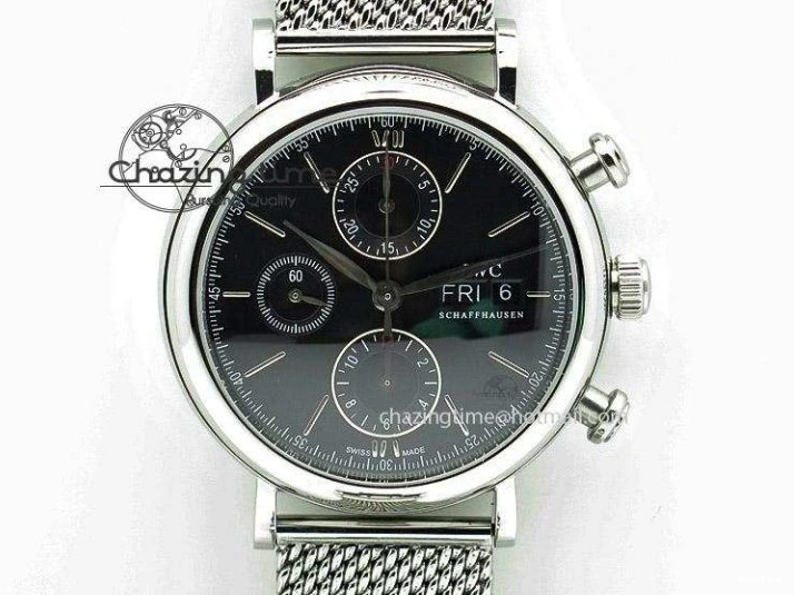 MIROTIME 0513 Youthful Pilot Spitfire 3878 Chrono BP Gray Dial SS On Black Leather Strap A 7368